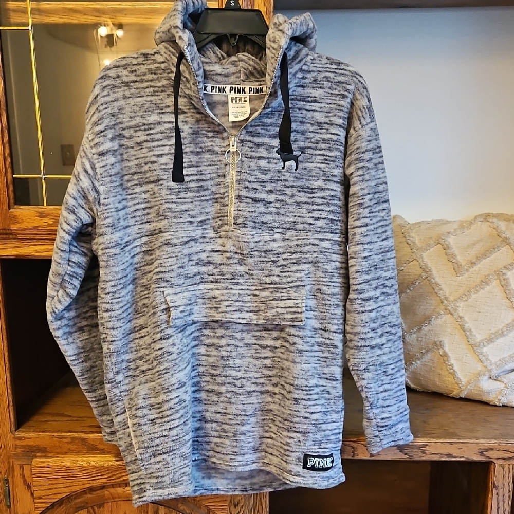PINK Victoria's Secret Heathered Gray Zip-Up